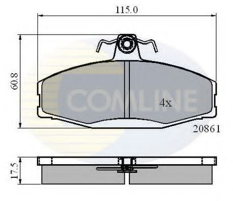 Set placute frana,frana disc VW CADDY II Pick-up (9U7) (1996 - 2000) COMLINE CBP0928 piesa NOUA