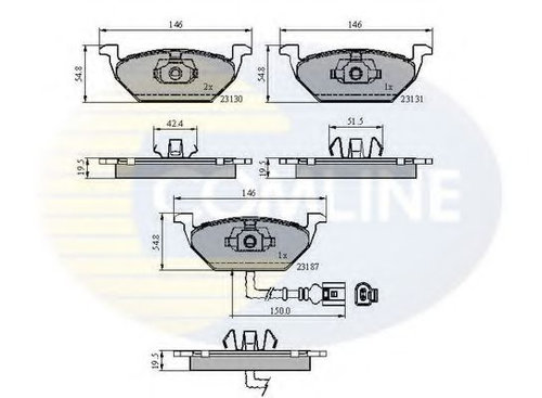 Set placute frana,frana disc VW CADDY III Caroserie (2KA, 2KH, 2CA, 2CH) (2004 - 2016) COMLINE CBP18...