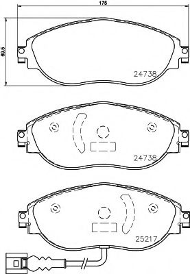 Set placute frana,frana disc VW CC (358) (2011 - 2016) TEXTAR 2473801 piesa NOUA