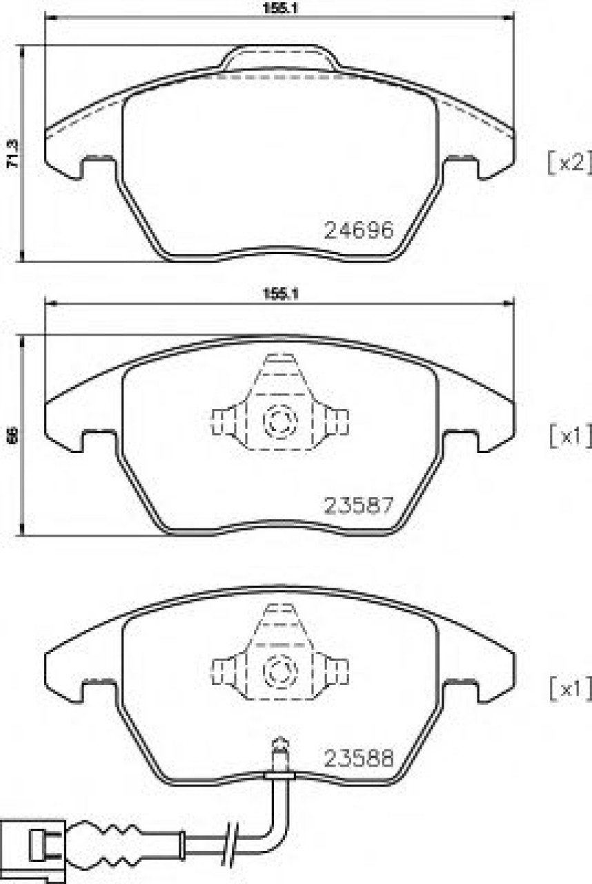 Set placute frana,frana disc VW CC (358) (2011 - 2016) TEXTAR 2469602 piesa NOUA