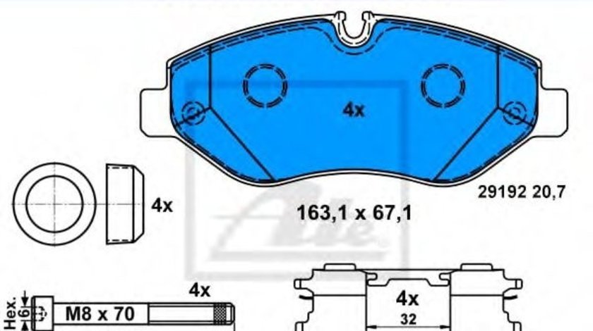 Set placute frana,frana disc VW CRAFTER 30-35 bus (2E) (2006 - 2016) ATE 13.0460-4826.2 piesa NOUA