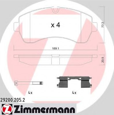 Set placute frana,frana disc VW CRAFTER 30-35 bus (2E) (2006 - 2016) ZIMMERMANN 29200.205.2 piesa NOUA