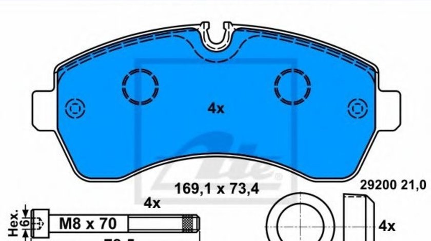 Set placute frana,frana disc VW CRAFTER 30-35 bus (2E) (2006 - 2016) ATE 13.0460-4827.2 piesa NOUA