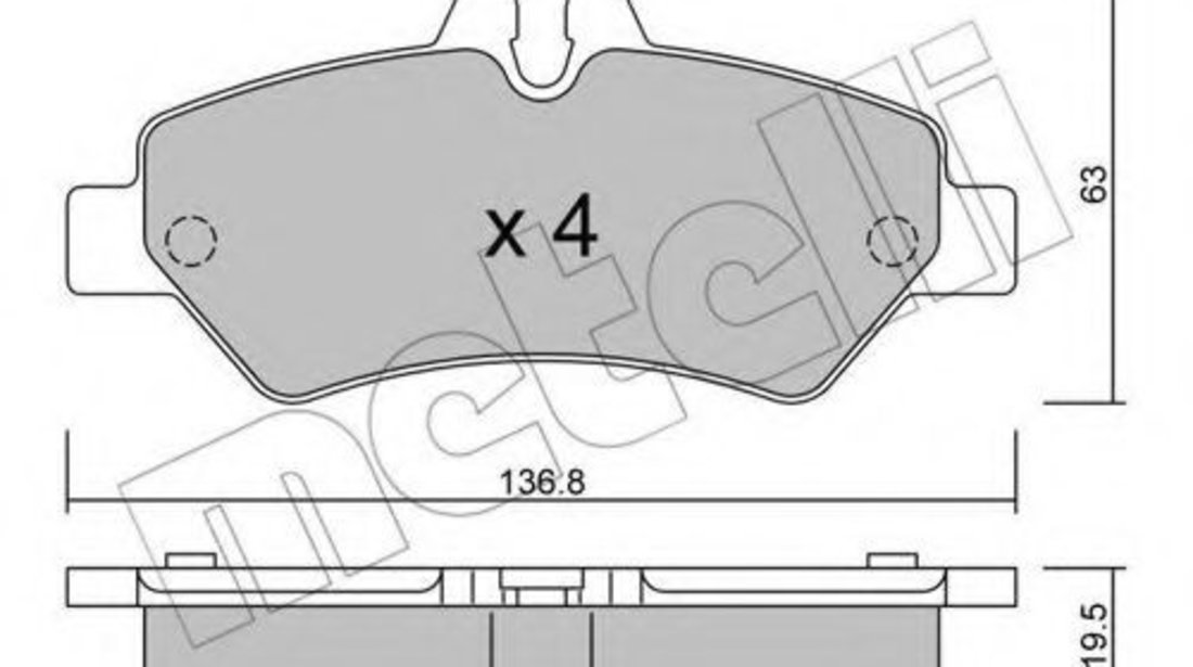 Set placute frana,frana disc VW CRAFTER 30-35 bus (2E) (2006 - 2016) METELLI 22-0672-0 piesa NOUA