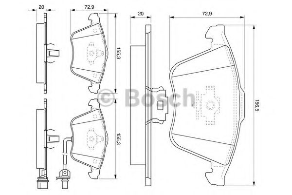 Set placute frana,frana disc VW EOS (1F7, 1F8) (2006 - 2016) BOSCH 0 986 494 103 piesa NOUA
