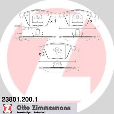 Set placute frana,frana disc VW EOS (1F7, 1F8) (2006 - 2016) ZIMMERMANN 23801.200.1 piesa NOUA
