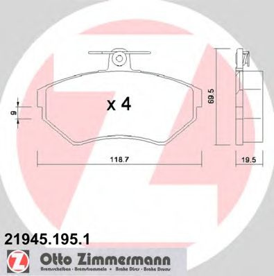 Set placute frana,frana disc VW GOLF III Variant (1H5) (1993 - 1999) ZIMMERMANN 21945.195.1 piesa NOUA