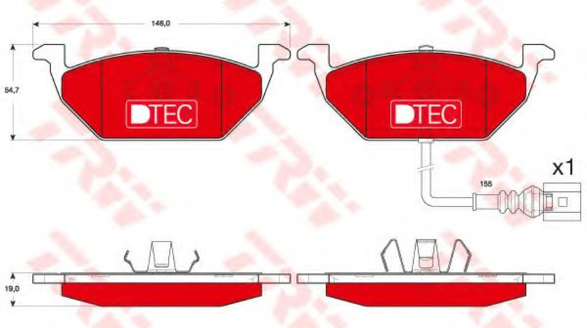 Set placute frana,frana disc VW GOLF IV (1J1) (1997 - 2005) TRW GDB1658DTE piesa NOUA