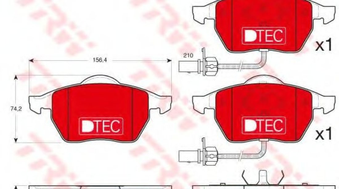 Set placute frana,frana disc VW GOLF IV (1J1) (1997 - 2005) TRW GDB1307DTE piesa NOUA