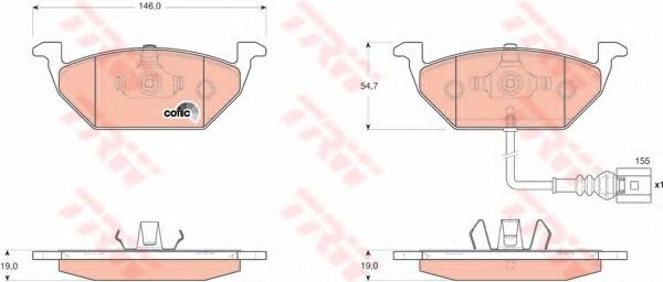 Set placute frana,frana disc VW GOLF IV (1J1) (1997 - 2005) TRW GDB1658 piesa NOUA