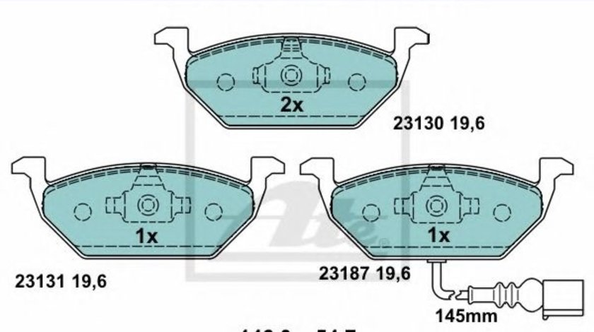 Set placute frana,frana disc VW GOLF IV (1J1) (1997 - 2005) ATE 13.0470-7117.2 - produs NOU