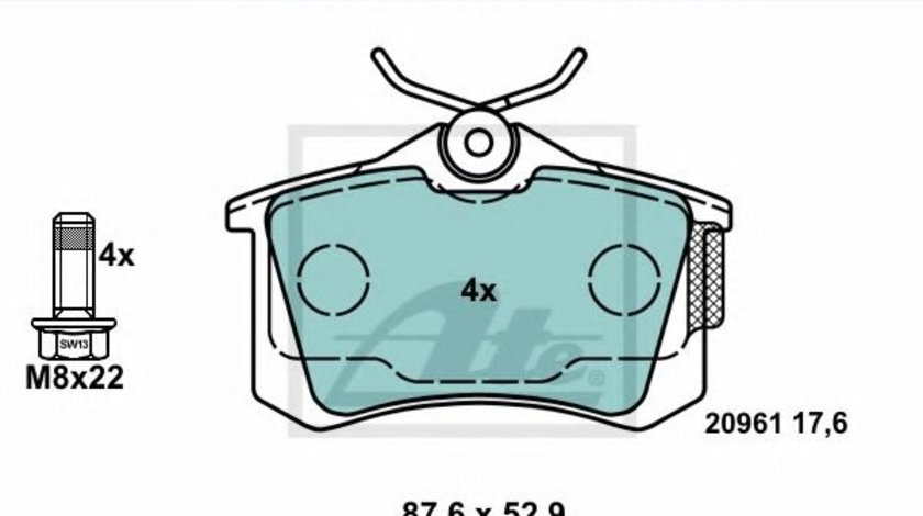 Set placute frana,frana disc VW GOLF IV (1J1) (1997 - 2005) ATE 13.0470-2820.2 - produs NOU