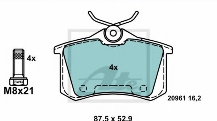 Set placute frana,frana disc VW GOLF IV (1J1) (1997 - 2005) ATE 13.0470-2886.2 - produs NOU