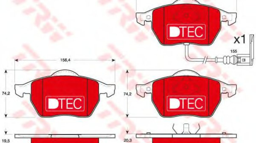 Set placute frana,frana disc VW GOLF IV (1J1) (1997 - 2005) TRW GDB1403DTE piesa NOUA