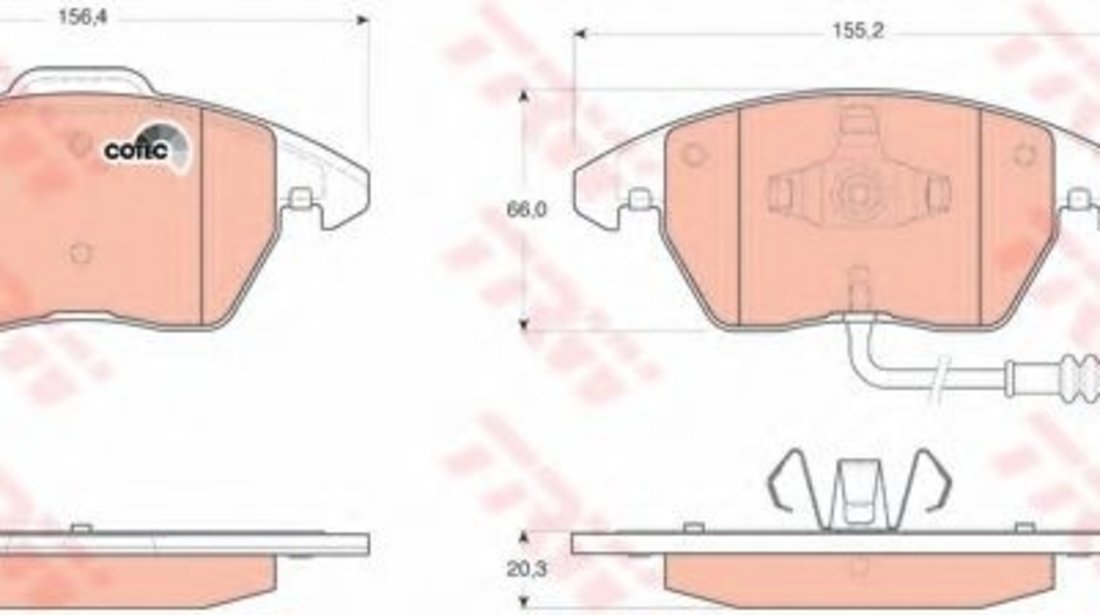 Set placute frana,frana disc VW GOLF IV (1J1) (1997 - 2005) TRW GDB1550 piesa NOUA