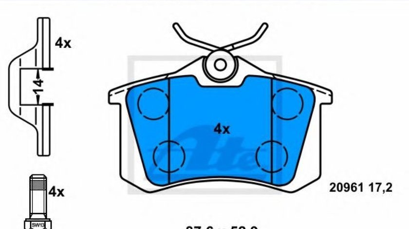 Set placute frana,frana disc VW GOLF IV Cabriolet (1E7) (1998 - 2002) ATE 13.0460-2984.2 - produs NOU