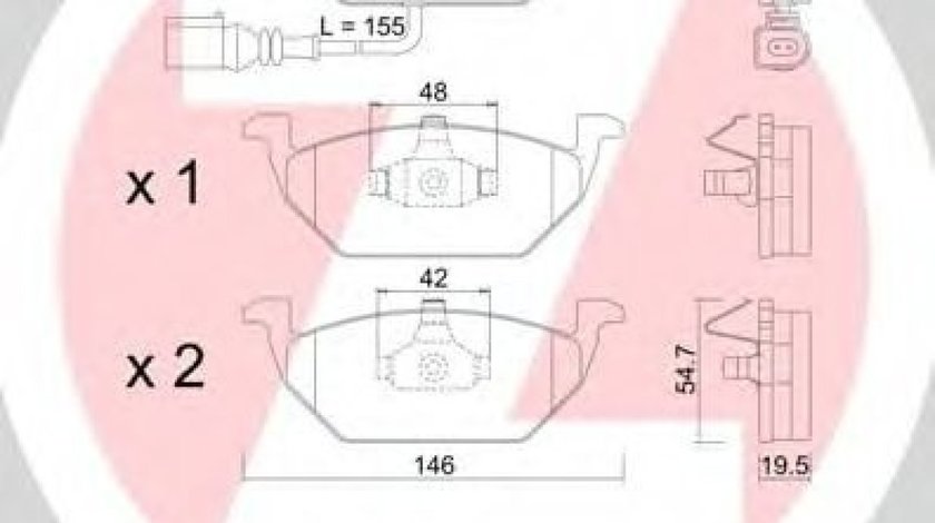 Set placute frana,frana disc VW GOLF IV Variant (1J5) (1999 - 2006) ZIMMERMANN 23131.195.1 - produs NOU