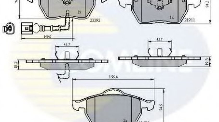 Set placute frana,frana disc VW GOLF IV Variant (1J5) (1999 - 2006) COMLINE CBP11111 piesa NOUA