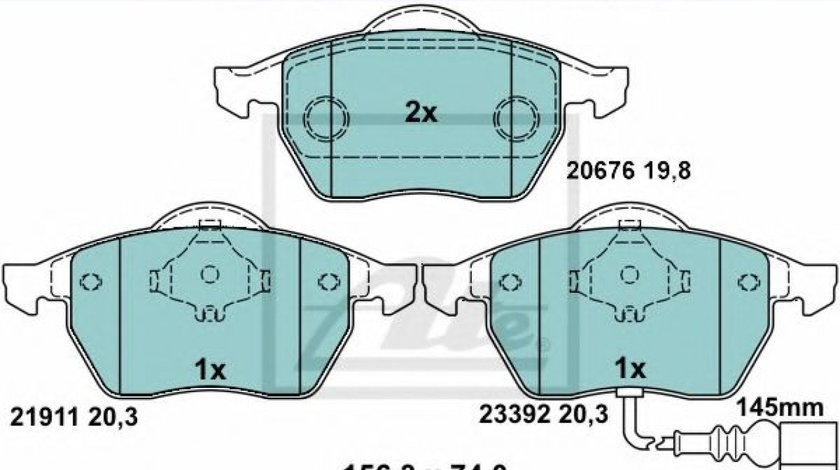 Set placute frana,frana disc VW GOLF IV Variant (1J5) (1999 - 2006) ATE 13.0470-7122.2 - produs NOU