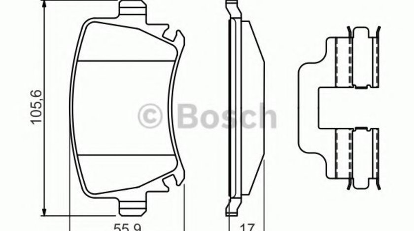 Set placute frana,frana disc VW GOLF V (1K1) (2003 - 2009) BOSCH 0 986 494 649 piesa NOUA