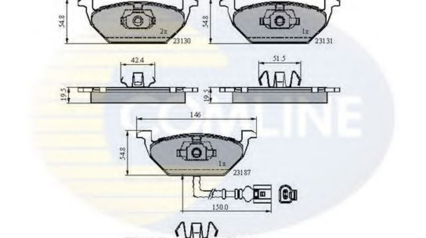 Set placute frana,frana disc VW GOLF V Variant (1K5) (2007 - 2009) COMLINE CBP1851 piesa NOUA