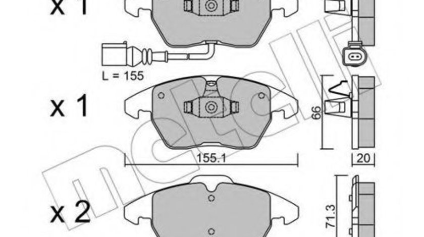 Set placute frana,frana disc VW GOLF VI (5K1) (2008 - 2013) METELLI 22-0548-0 piesa NOUA