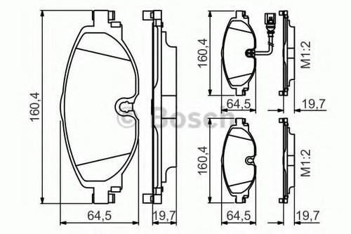 Set placute frana,frana disc VW GOLF VII (5G1, BE1) (2012 - 2016) BOSCH 0 986 495 347 piesa NOUA