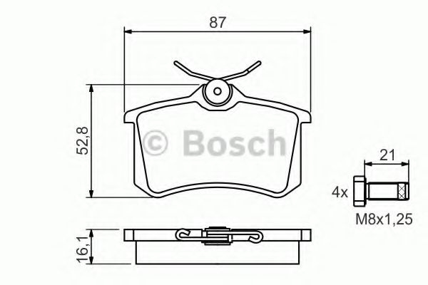Set placute frana,frana disc VW JETTA IV (162, 163) (2010 - 2016) BOSCH 0 986 494 399 piesa NOUA