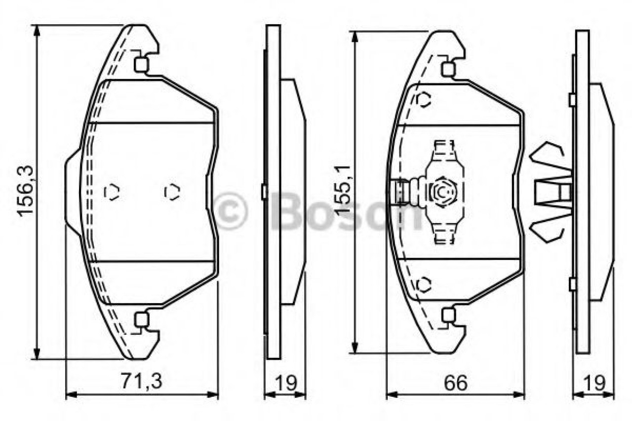 Set placute frana,frana disc VW JETTA IV (162, 163) (2010 - 2016) BOSCH 0 986 424 825 piesa NOUA