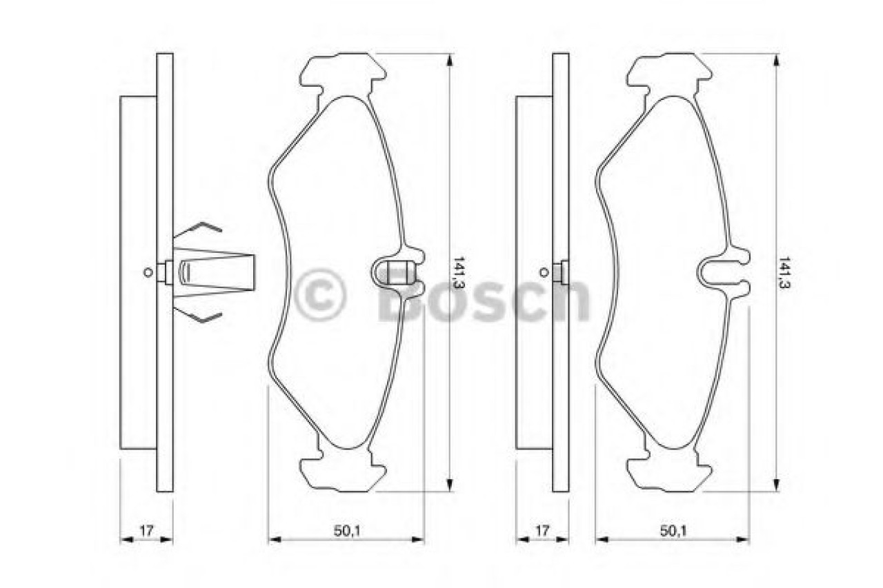 Set placute frana,frana disc VW LT II bus (2DB, 2DE, 2DK) (1996 - 2006) BOSCH 0 986 424 463 piesa NOUA