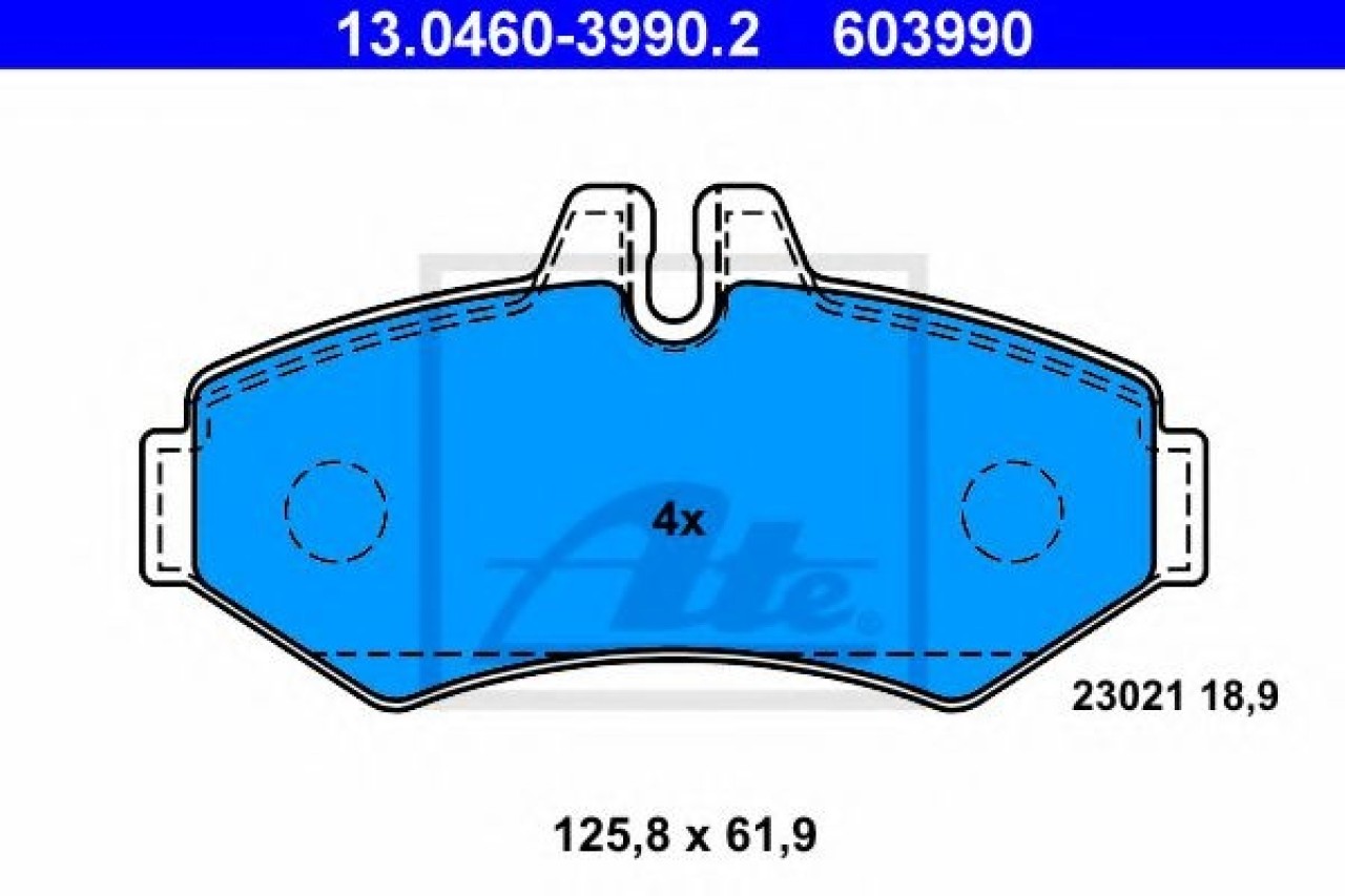 Set placute frana,frana disc VW LT II bus (2DB, 2DE, 2DK) (1996 - 2006) ATE 13.0460-3990.2 piesa NOUA