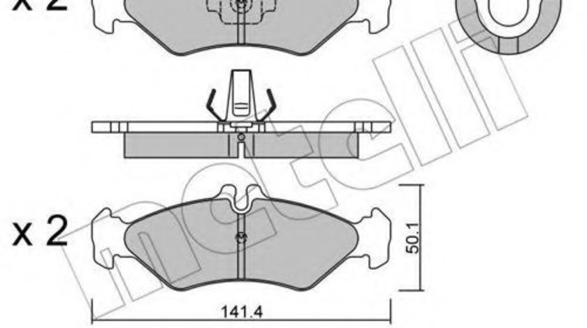 Set placute frana,frana disc VW LT II bus (2DB, 2DE, 2DK) (1996 - 2006) METELLI 22-0571-0 piesa NOUA