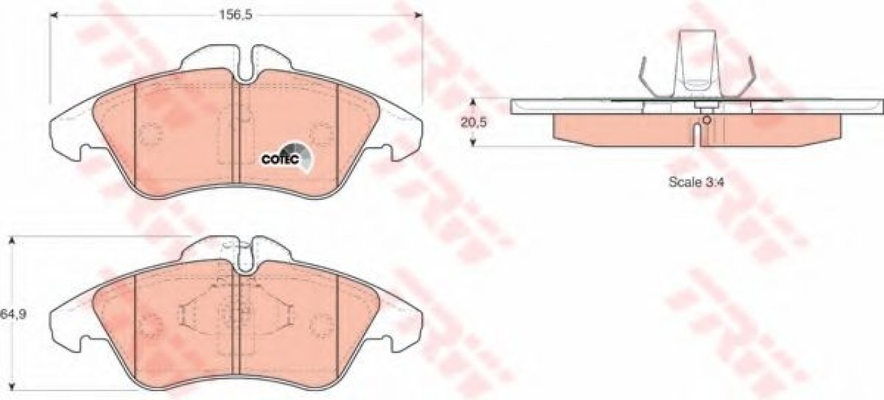 Set placute frana,frana disc VW LT II caroserie (2DA, 2DD, 2DH) (1996 - 2006) TRW GDB1220 piesa NOUA