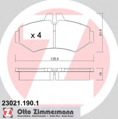 Set placute frana,frana disc VW LT II caroserie (2DA, 2DD, 2DH) (1996 - 2006) ZIMMERMANN 23021.190.1 piesa NOUA