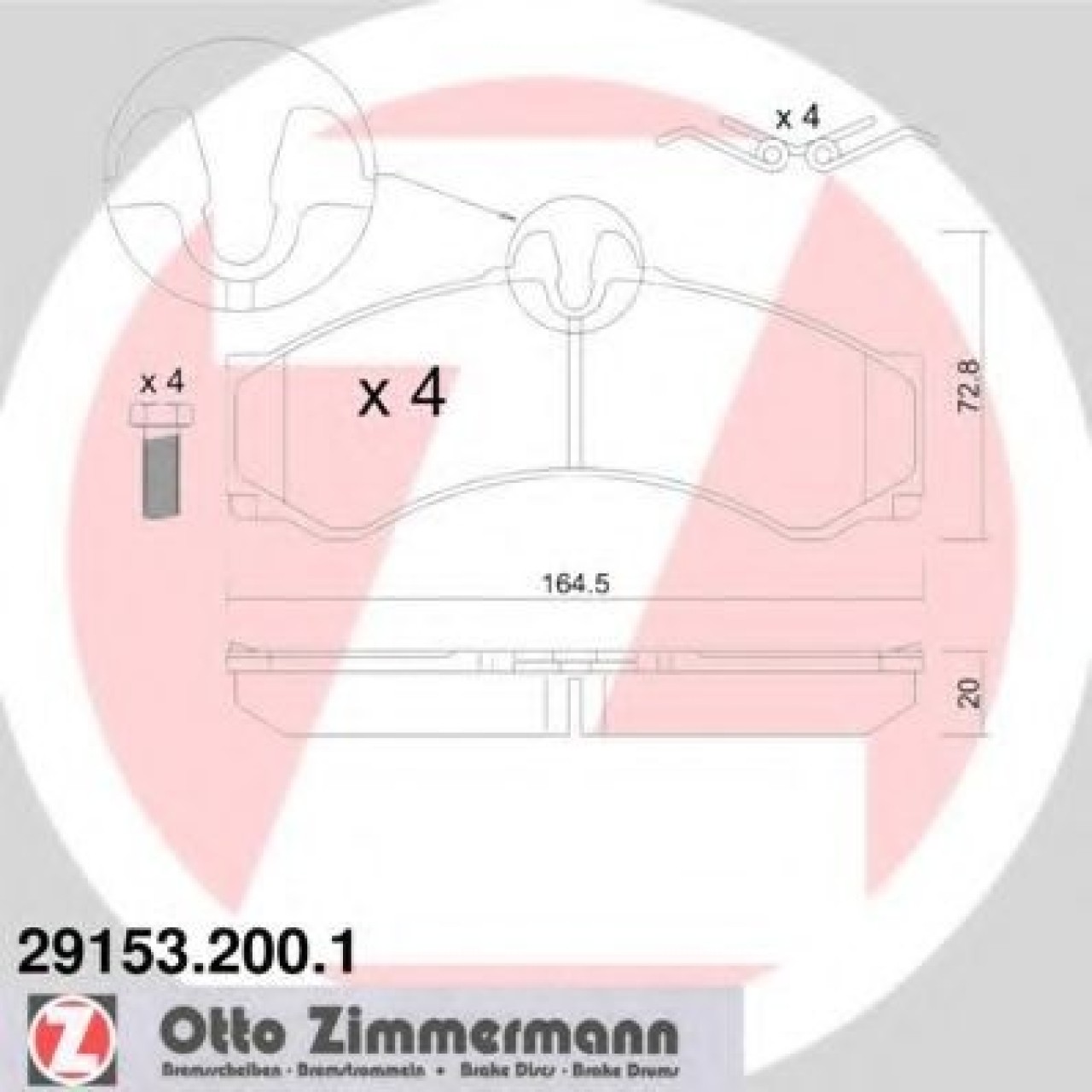 Set placute frana,frana disc VW LT II platou / sasiu (2DC, 2DF, 2DG, 2DL, 2DM) (1996 - 2006) ZIMMERMANN 29153.200.1 piesa NOUA