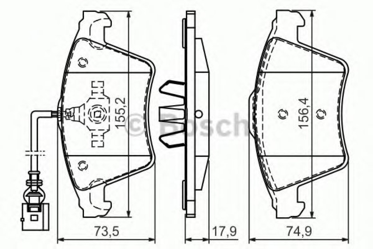 Set placute frana,frana disc VW MULTIVAN V (7HM, 7HN, 7HF, 7EF, 7EM, 7EN) (2003 - 2015) BOSCH 0 986 494 107 piesa NOUA