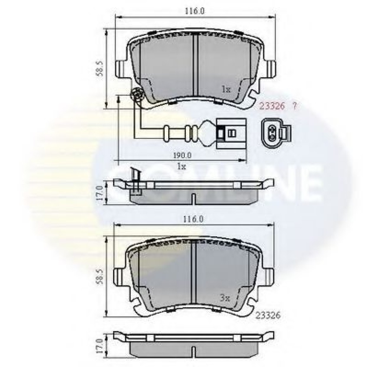 Set placute frana,frana disc VW MULTIVAN V (7HM, 7HN, 7HF, 7EF, 7EM, 7EN) (2003 - 2015) COMLINE CBP11313 piesa NOUA