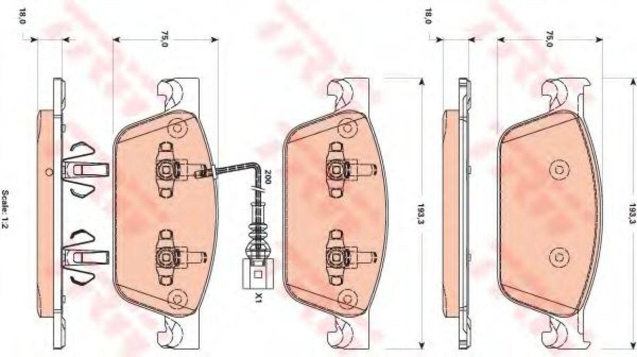 Set placute frana,frana disc VW MULTIVAN VI (SGF, SGM, SGN) (2015 - 2016) TRW GDB1887 piesa NOUA