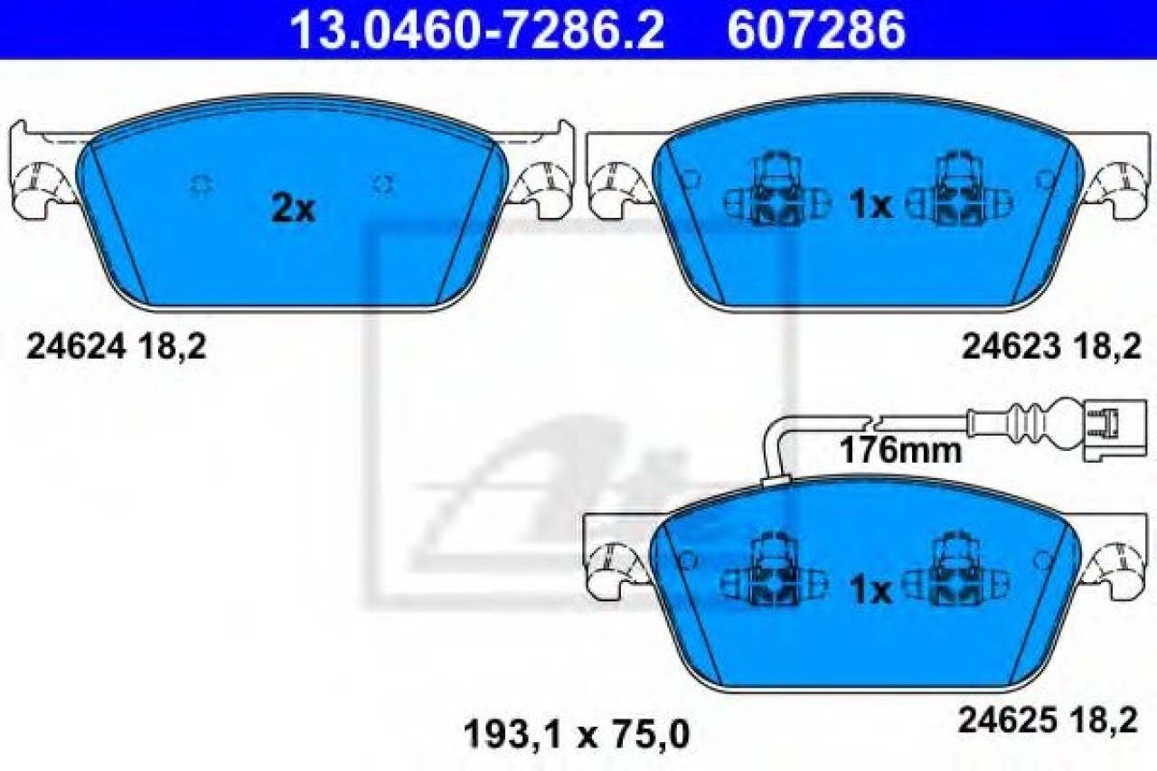 Set placute frana,frana disc VW MULTIVAN VI (SGF, SGM, SGN) (2015 - 2016) ATE 13.0460-7286.2 piesa NOUA