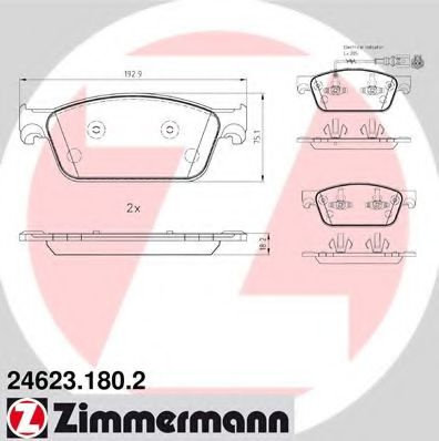 Set placute frana,frana disc VW MULTIVAN VI (SGF, SGM, SGN) (2015 - 2016) ZIMMERMANN 24623.180.2 pie...