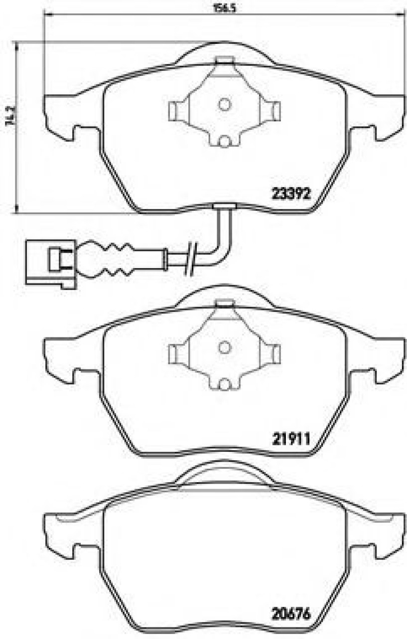 Set placute frana,frana disc VW NEW BEETLE Cabriolet (1Y7) (2002 - 2010) BREMBO P 85 045 piesa NOUA