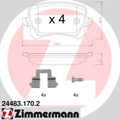 Set placute frana,frana disc VW PASSAT (362) (2010 - 2014) ZIMMERMANN 24483.170.2 piesa NOUA