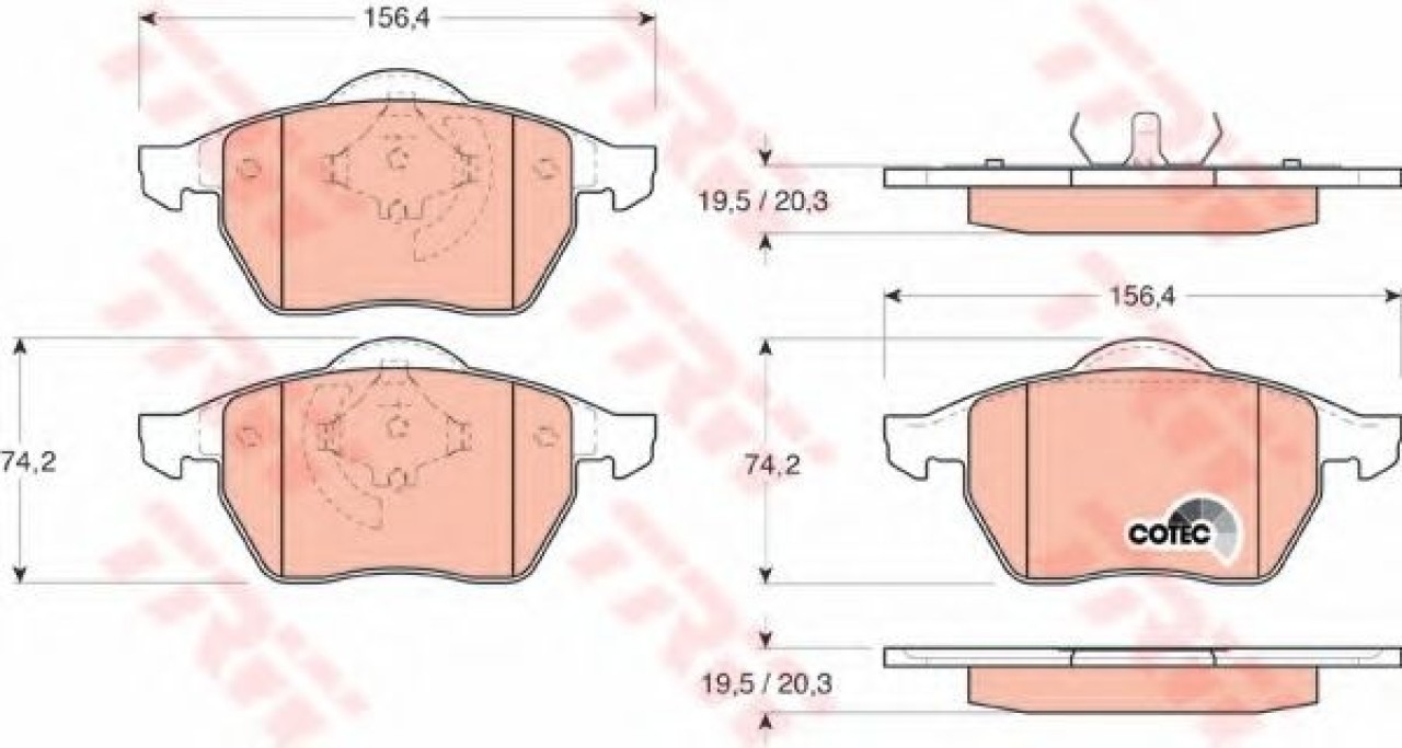 Set placute frana,frana disc VW PASSAT (3A2, 35I) (1988 - 1997) TRW GDB1200 piesa NOUA