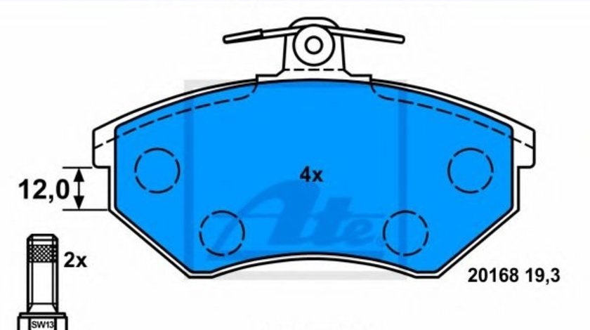 Set placute frana,frana disc VW PASSAT (3A2, 35I) (1988 - 1997) ATE 13.0460-2958.2 piesa NOUA