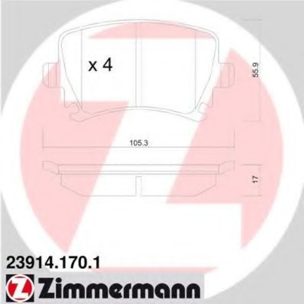Set placute frana,frana disc VW PASSAT (3C2) (2005 - 2010) ZIMMERMANN 23914.170.1 piesa NOUA