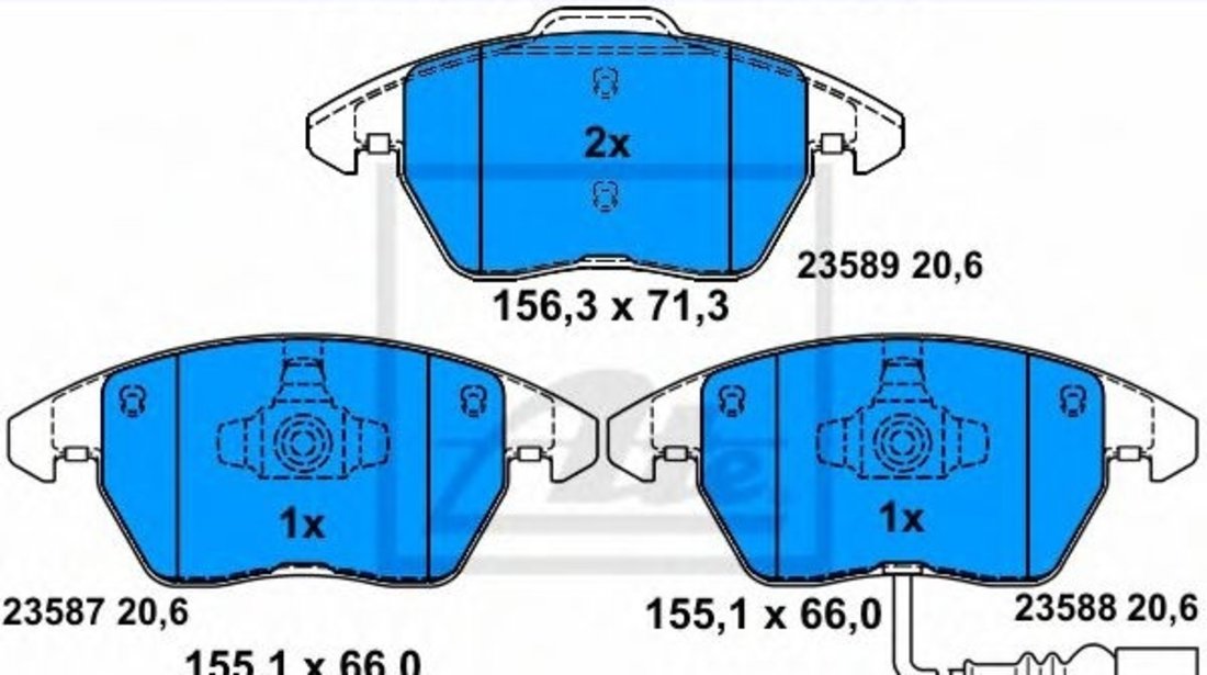 Set placute frana,frana disc VW PASSAT CC (357) (2008 - 2012) ATE 13.0460-7184.2 piesa NOUA