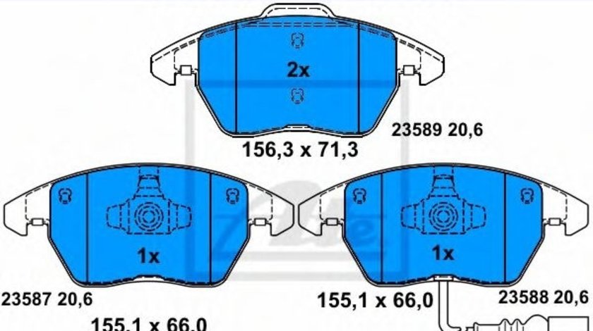 Set placute frana,frana disc VW PASSAT CC (357) (2008 - 2012) ATE 13.0460-7184.2 piesa NOUA