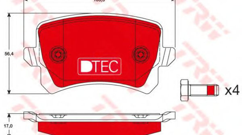 Set placute frana,frana disc VW PASSAT CC (357) (2008 - 2012) TRW GDB1763DTE piesa NOUA