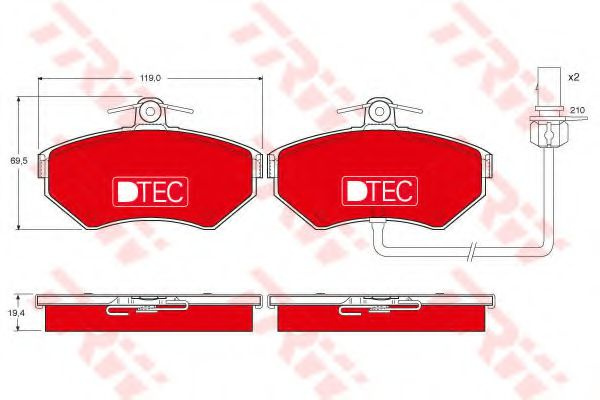 Set placute frana,frana disc VW PASSAT Variant (3B5) (1997 - 2001) TRW GDB1366DTE piesa NOUA