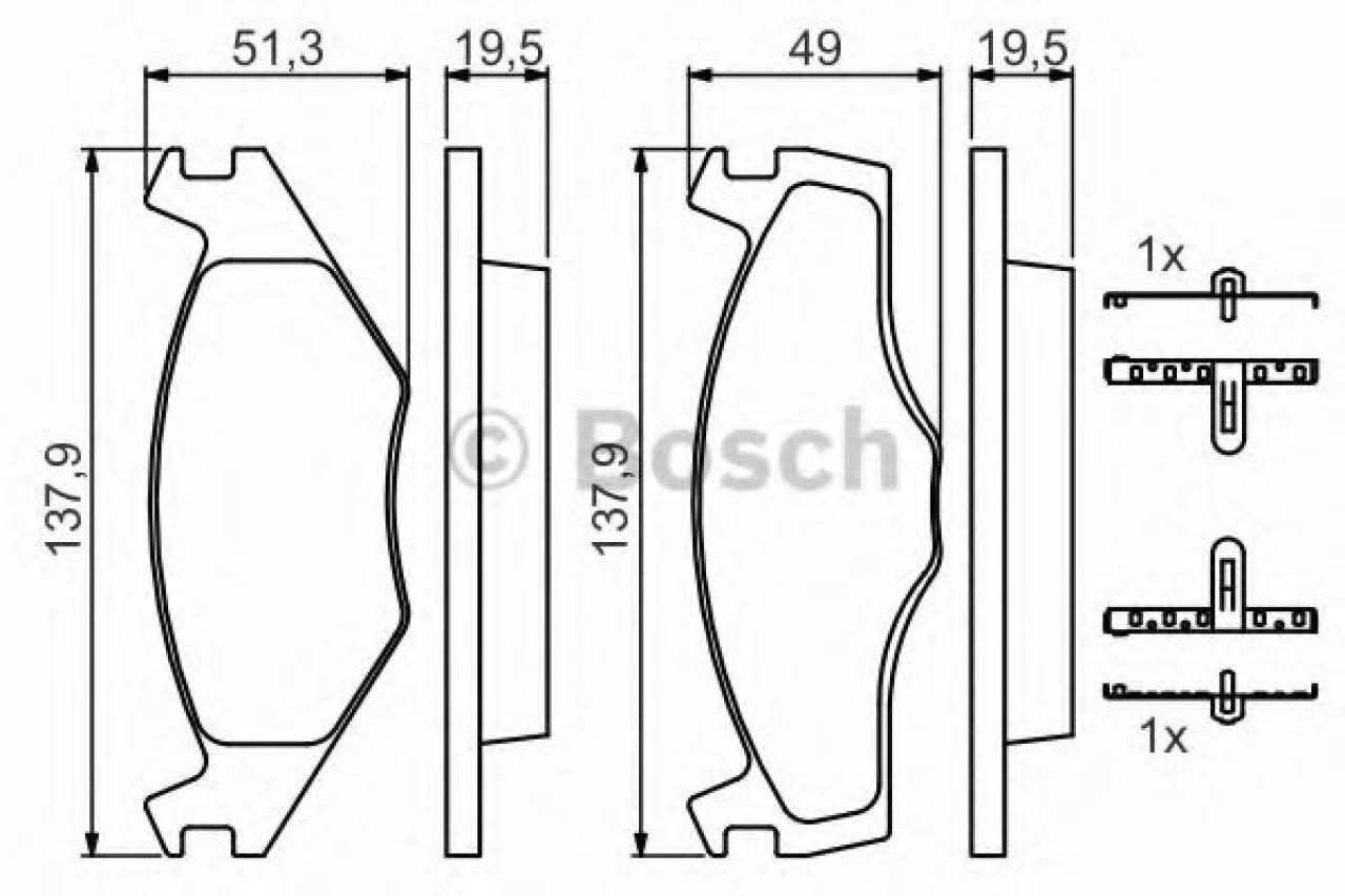 Set placute frana,frana disc VW PASSAT Variant (3A5, 35I) (1988 - 1997) BOSCH 0 986 468 873 piesa NOUA